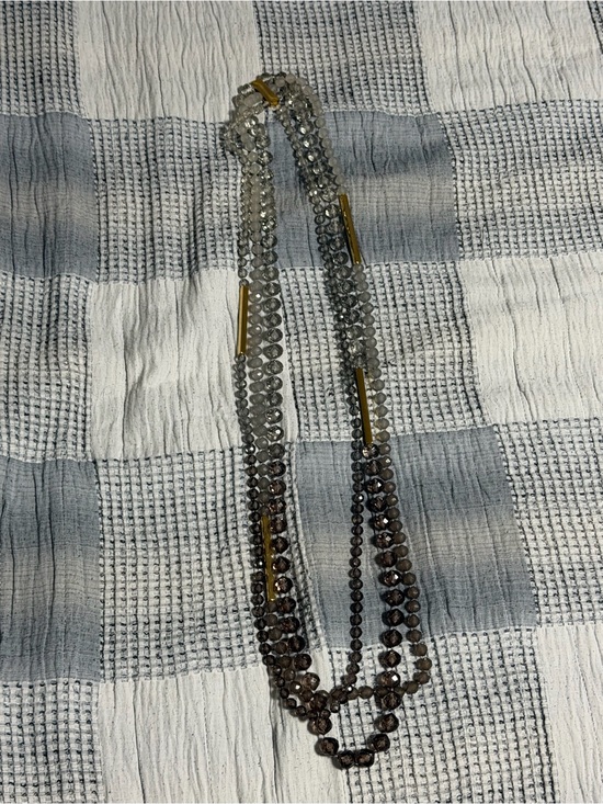 Lafayette 148 New York Jewelry - Lafayette 148 Multi-Strand Gray and Brown Beaded Necklace with Gold Accents